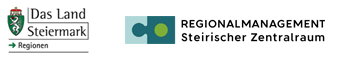 Logos der Projektunterstützer "Das Land Steiermark" und "Regionalmanagement Steirischer Zentralraum"